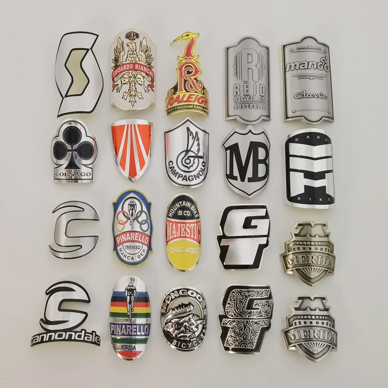 Bike Head Badge Aluminum Decals Stickers For MTB BMX Folding Bicycle Front Frame Steam Cycling Accessories Emblem  DIY