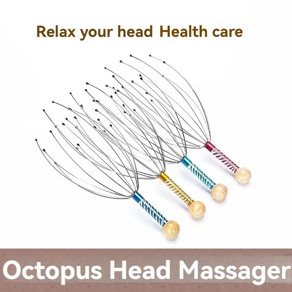 Octopus Head Massager Stainless Steel Head Scratching Relaxer Brain Massage Claw Scalp Scratcher Itch Reliever Soul Extractors
