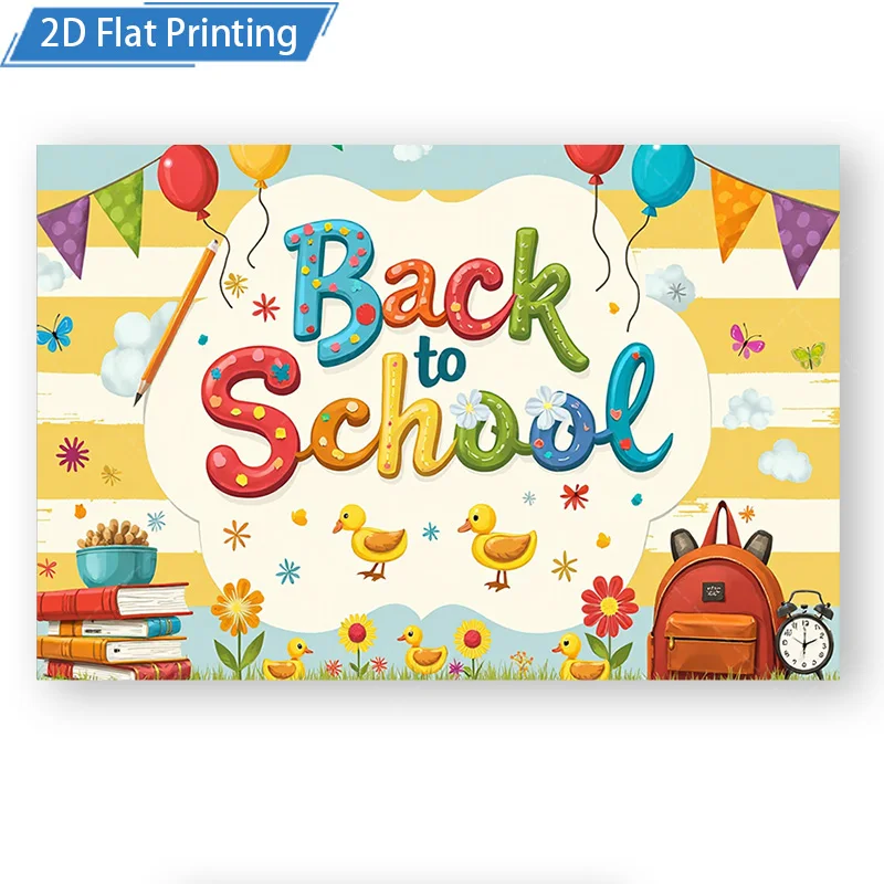 [2D FLAT] 1 قطعة 4x16 بوصة علامة معدنية العودة إلى المدرسة جدار الفن 2D الطباعة المسطحة علامة معدنية الزخرفية لغرفة الأطفال والفصول الدراسية