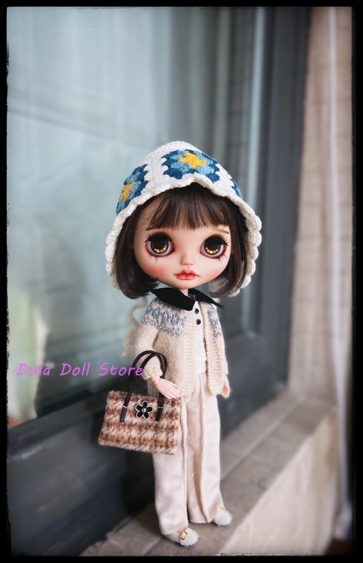 

Dula Doll Clothes Dress Plaid jacket short skirt sweater trouser set Blythe Qbaby ob24 ob22 Azone JerryB 1/6 Doll