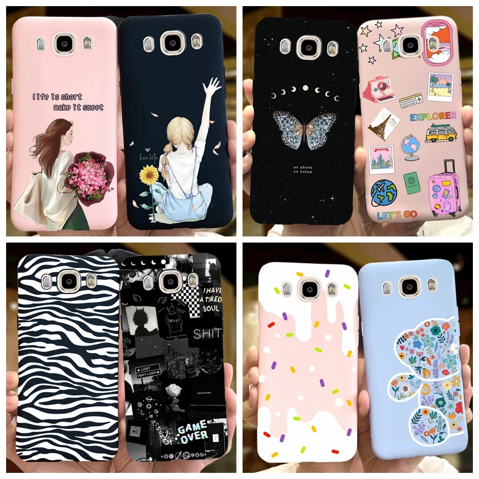 

For Samsung J7 J710 J7108 2016 Matte Silicone TPU Soft Back Case For Galaxy J7 J 7 J72016 SamsungJ7 Cartoon Cover