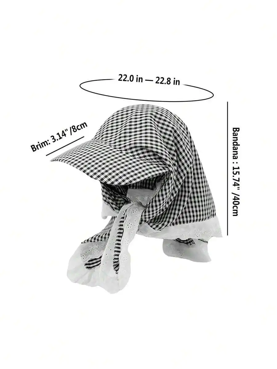 1pc Unisex Quick-Drying Leopard Diamond Lace Brim Cap Headwear Bandana Scarf Face Cover, Multifunctional Outdoor UV Protection
