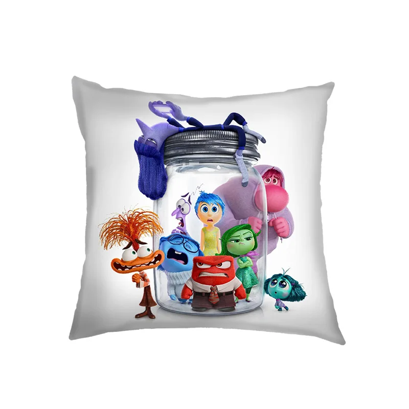 Disney Inside Out 2 Anime Peripheral Envy Anger Anxiety Disgust Pillowcase Sofa Cushion Waist Pillowcases Gifts for Children