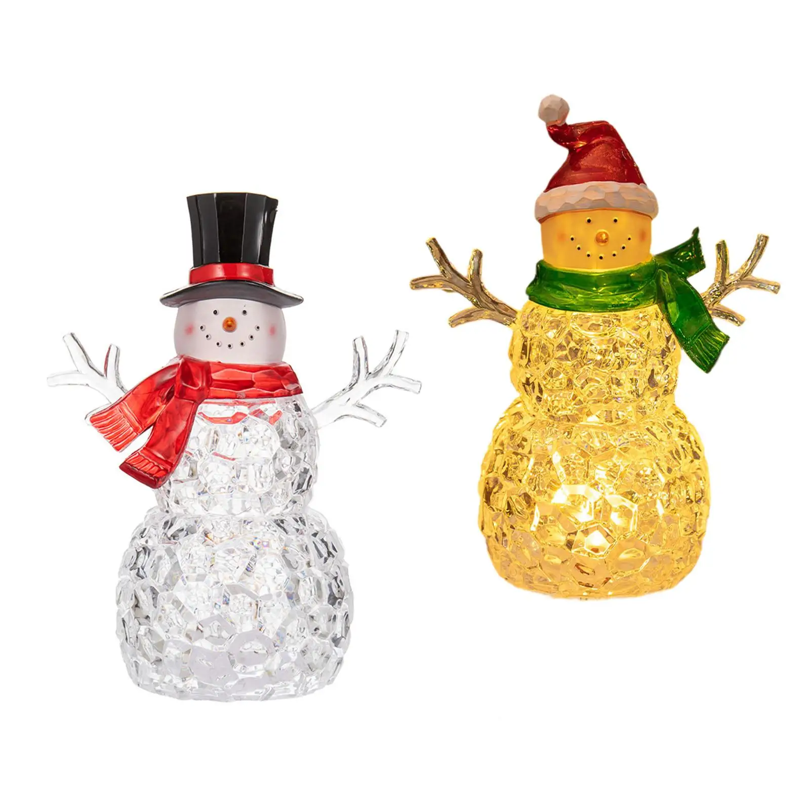 Lighted Christmas Snowman Decoration Snowman Statue Christmas Figure Collectible