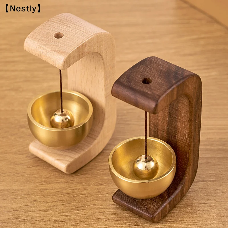 Doorbell Wood Bell Gentle Sound Bell Entrance Decorative Doorbell Wind Chimes Cute Room Decor Door Hanging Decoration〔Nest〕