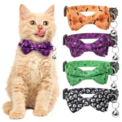 Halloween Pet Collar Elastic Adjustable Dog Tie kitten accessories Dog Necklace with Bell Pendent