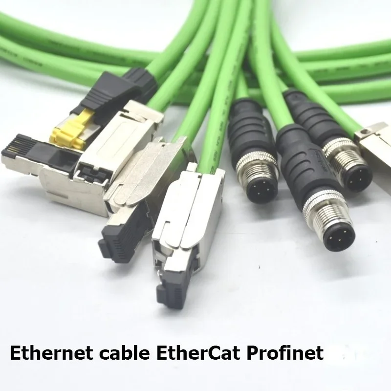 M12 4Pin D Code To RJ45 Connector Cable Male Female Wire Connector Profinet Cord Cat Ethernet Line for Router Switch Servo Motor