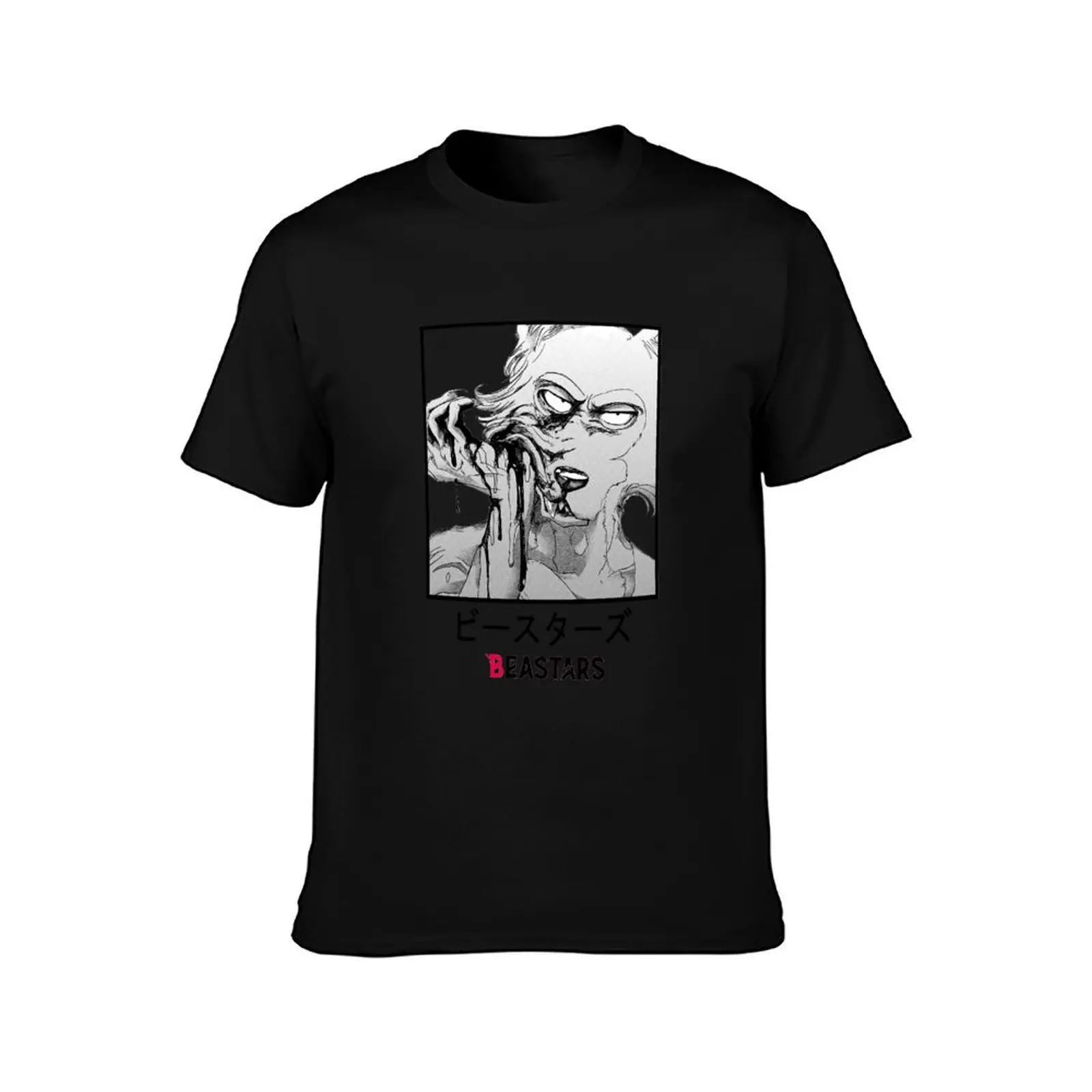Beastars Title Design T-Shirt, Summer Casual Cotton Tee, Oversized Streetwear Tops, Vintage Graphic Print, Unisex Men Women