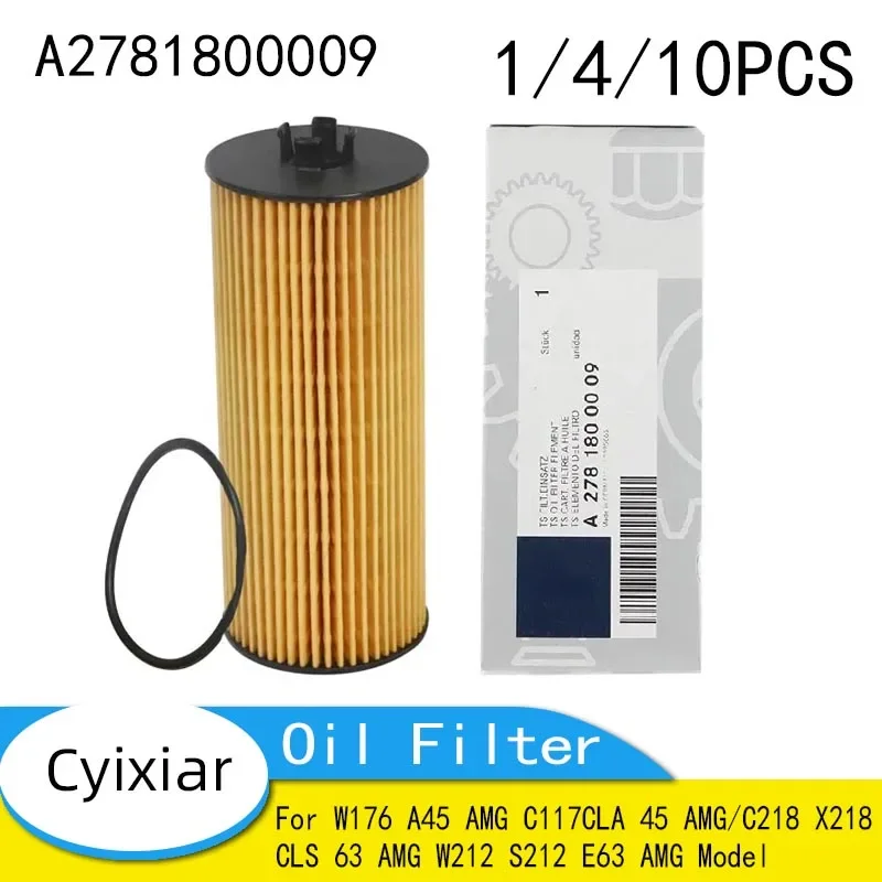 Oil Filter A2781800009 for W176 A45 AMG C117CLA 45 AMG/C218 X218 CLS 63 AMG W212 S212 E63 AMG Model 2781840125