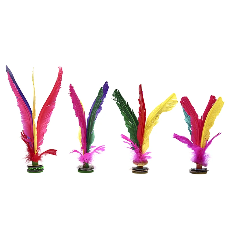 1Pc Chinese Jianzi Footbal Foot Kick Handwheel Fancy Goose Feather Shuttlecock Fitness Children Adults Folk Sports Activities