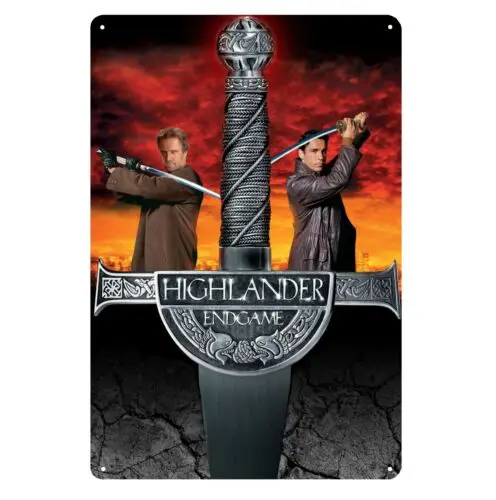 Highlander Christopher Lambert Movie Metal Poster Tin Sign 20x30cm Plaque