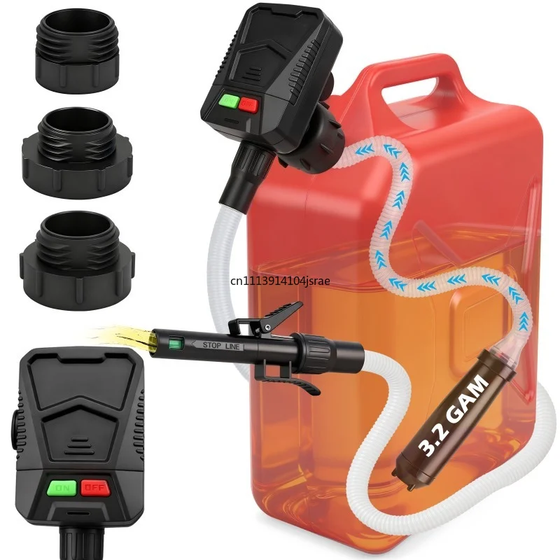 For 70138 Auto‑Stop Oil Transfer Pump Black Portable Electric Fuel Suction Pump For Liquid Fluid Transfer