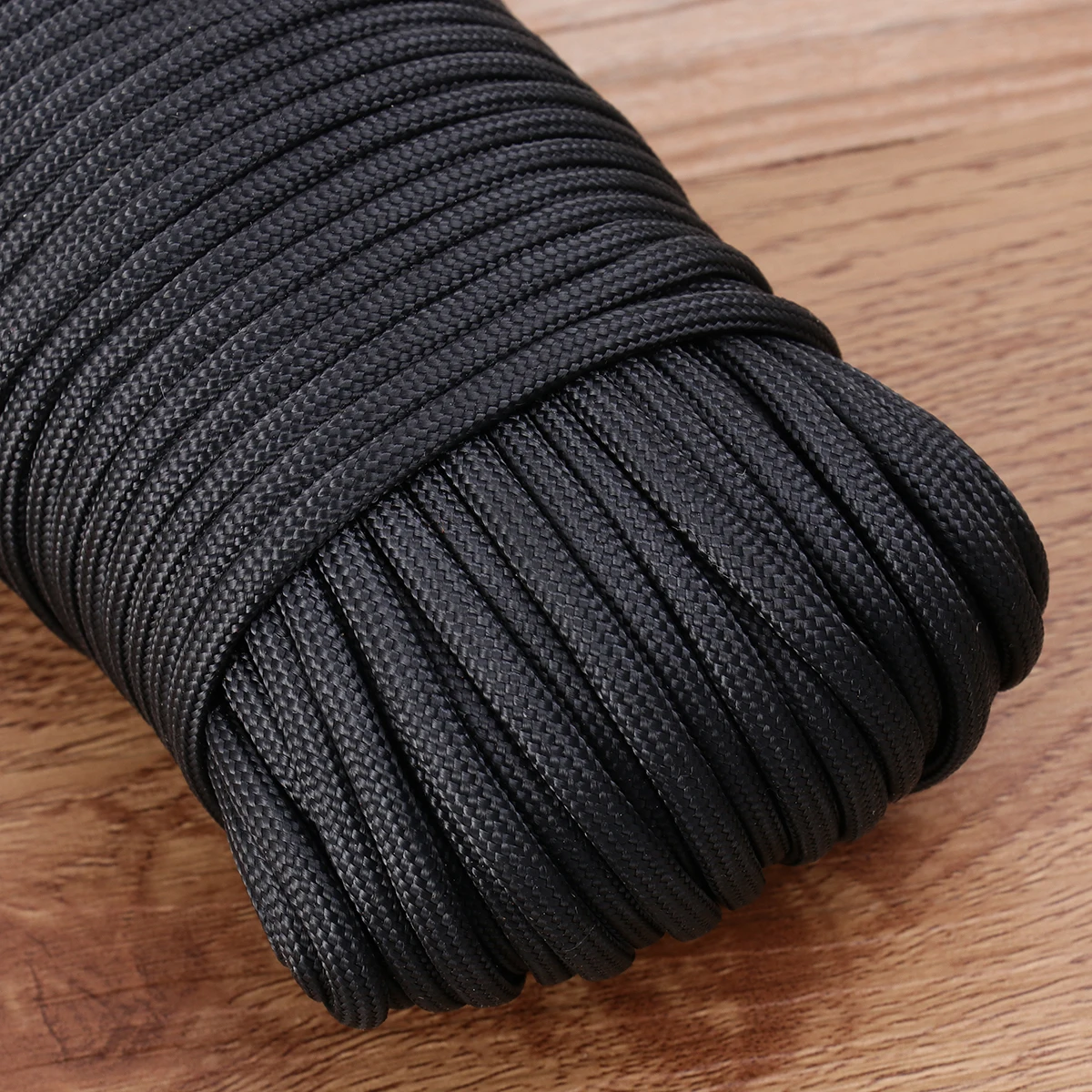 

1pc Climbing Sling 50M Black Lightweight Durable Reinforced Polyester Rappelling Rope For Mountaineering Outdoor Survival