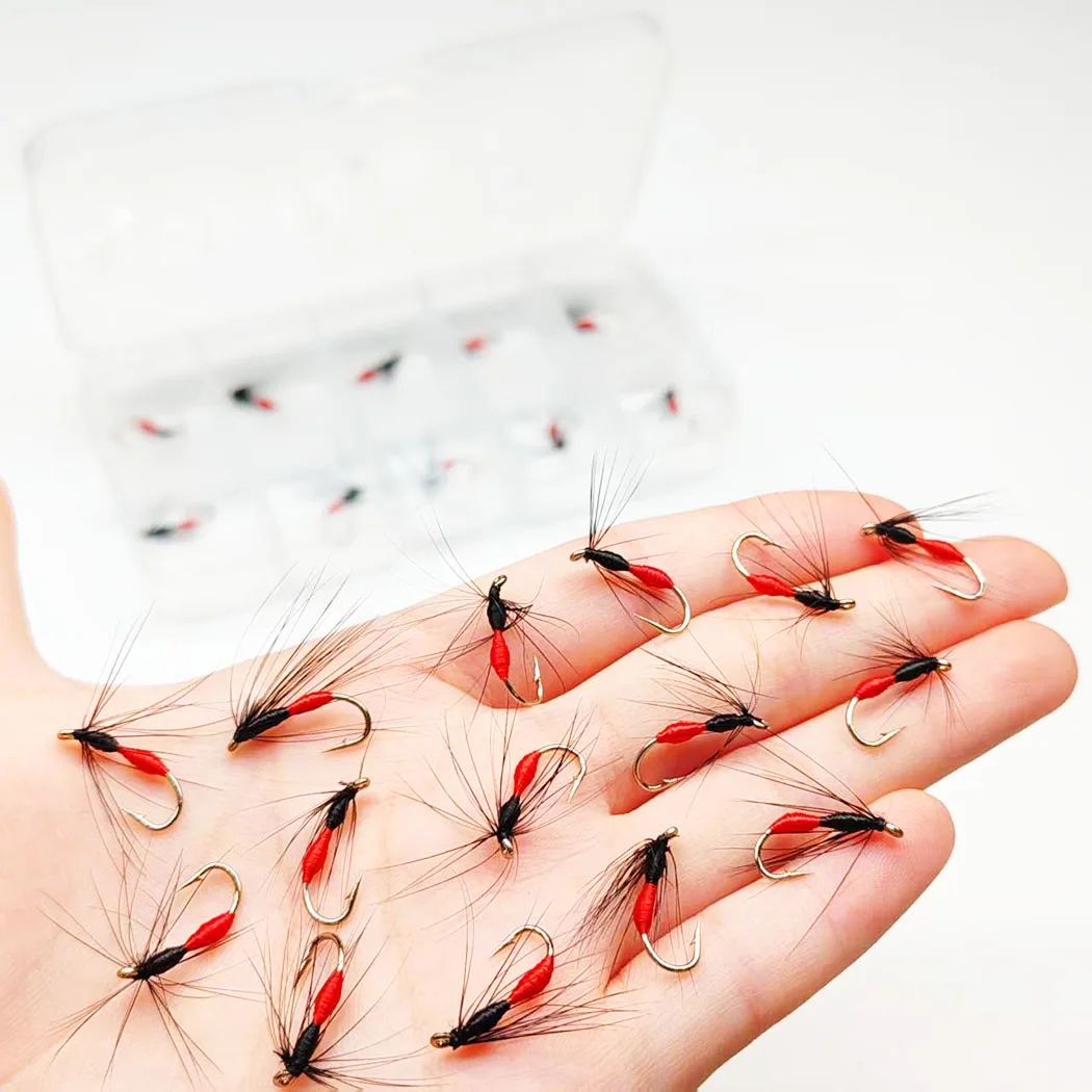 النمل الاصطناعي يطير الحورية الحمراء الطعم 10 قطعة/صندوق يطير ذباب الصيد الذباب الجاف حورية الطعم لصيد الأسماك مثل سمك السلمون المرقط/الجهير الخ #3