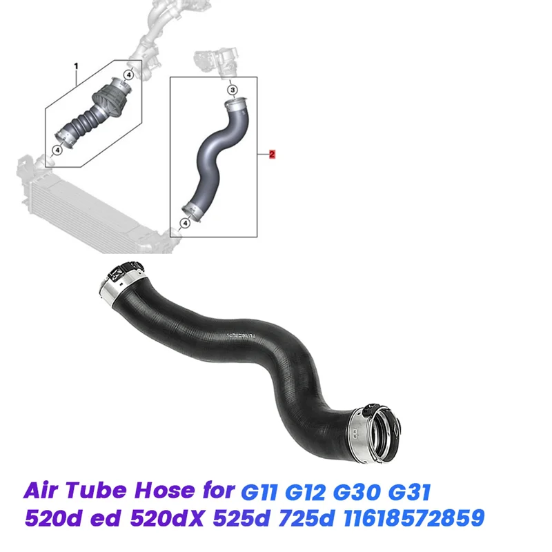 أنبوب هواء توربيني قابل للنفخ للسيارة 11618572859 لسيارات BMW 5 7 Series G30 G31 G11 G12 2016-خرطوم تمهيد مجاري الهواء #5