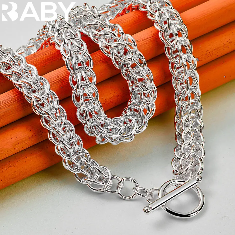 URBABY 925 فضة 45 سنتيمتر سلسلة قلادة للرجال سحر الاتجاه هدايا عيد ميلاد موضة حفلة غرامة مجوهرات #3