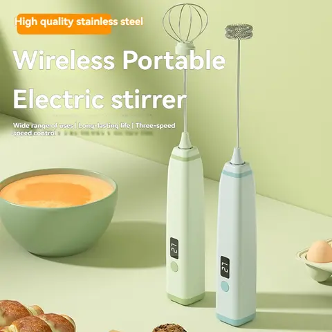 1 पीस इलेक्ट्रिक एग बीटर 3-स्पीड मिल्क फ्रॉदर के साथ | कॉफ़ी और घरेलू किचन फ़ोमिंग के लिए पोर्टेबल USB हैंड मिक्सर 10 best sales कॉफी हैंड मिक्सर - №9