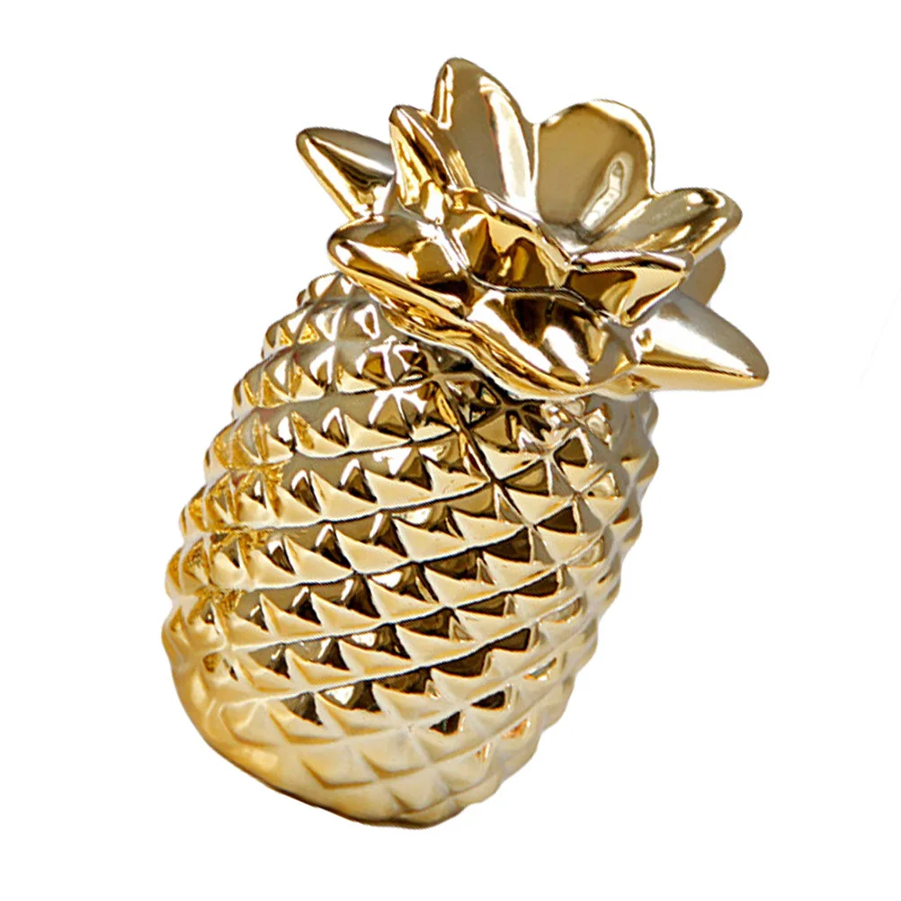 

1Pcs Gold Pineapple Table Ornament Ceramic Craft Desktop Decoration Elegant Home Decor Accent Pineapple Decoration