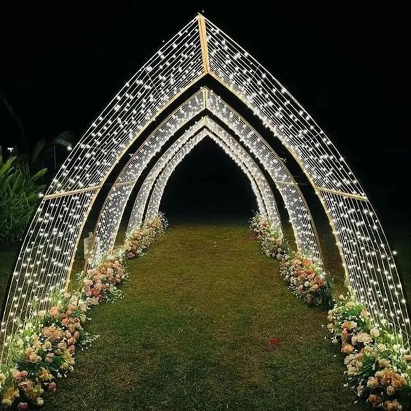 Large LED Arch Light Outdoor Christmas Decorations Shiny Pointed Square Festive Wedding Decor