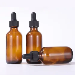 1x 3x 15ml 30ml 60ml 120ml Empty Amber Round Glass Bottles Dropper Dispenser Leakproof for Perfume Essential Oil Dripper Pipette