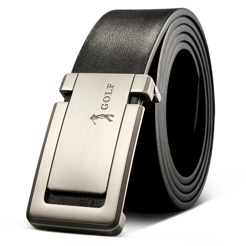 GOLF Genuine Leather Men's Belt Casual Trend Cowhide Youth Belt Plate Buckle Business Pant Belt