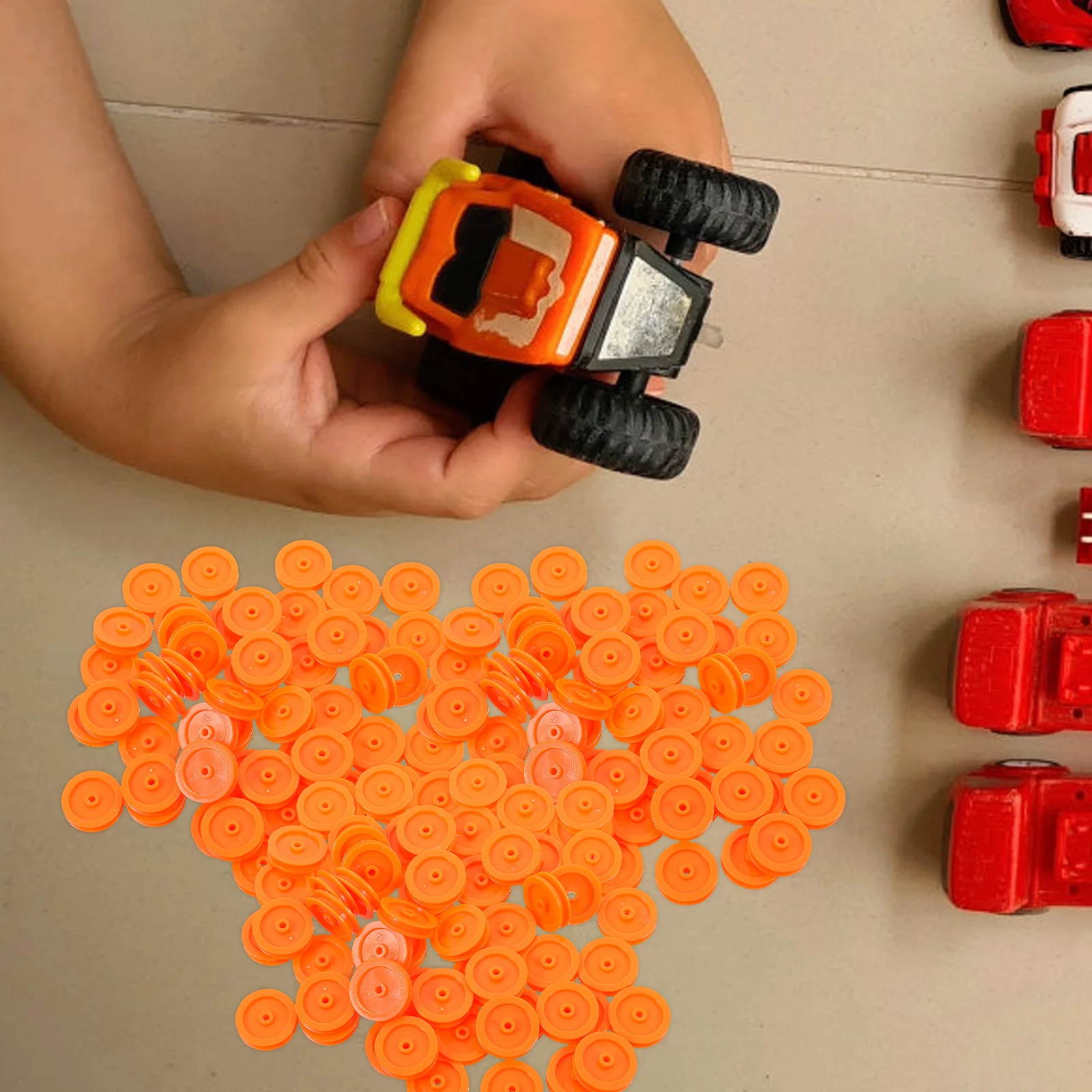 

100pcs Plastic Pulley Wheel Diy Mini Gear Robot Accessories 1.95Mm Hole Belt Pulley For Rc Car Airplane Educational Teaching