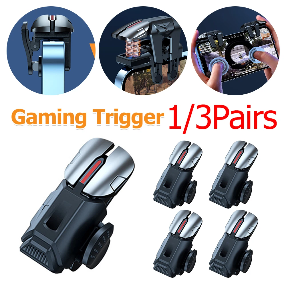 1/3 زوج لعبة الهاتف المحمول الزناد غمبد عصا التحكم 6 إصبع الهدف اطلاق النار L1 R1 مفتاح زر لعبة أطراف الأصابع PUBG أذرع التحكم في ألعاب الفيديو #1