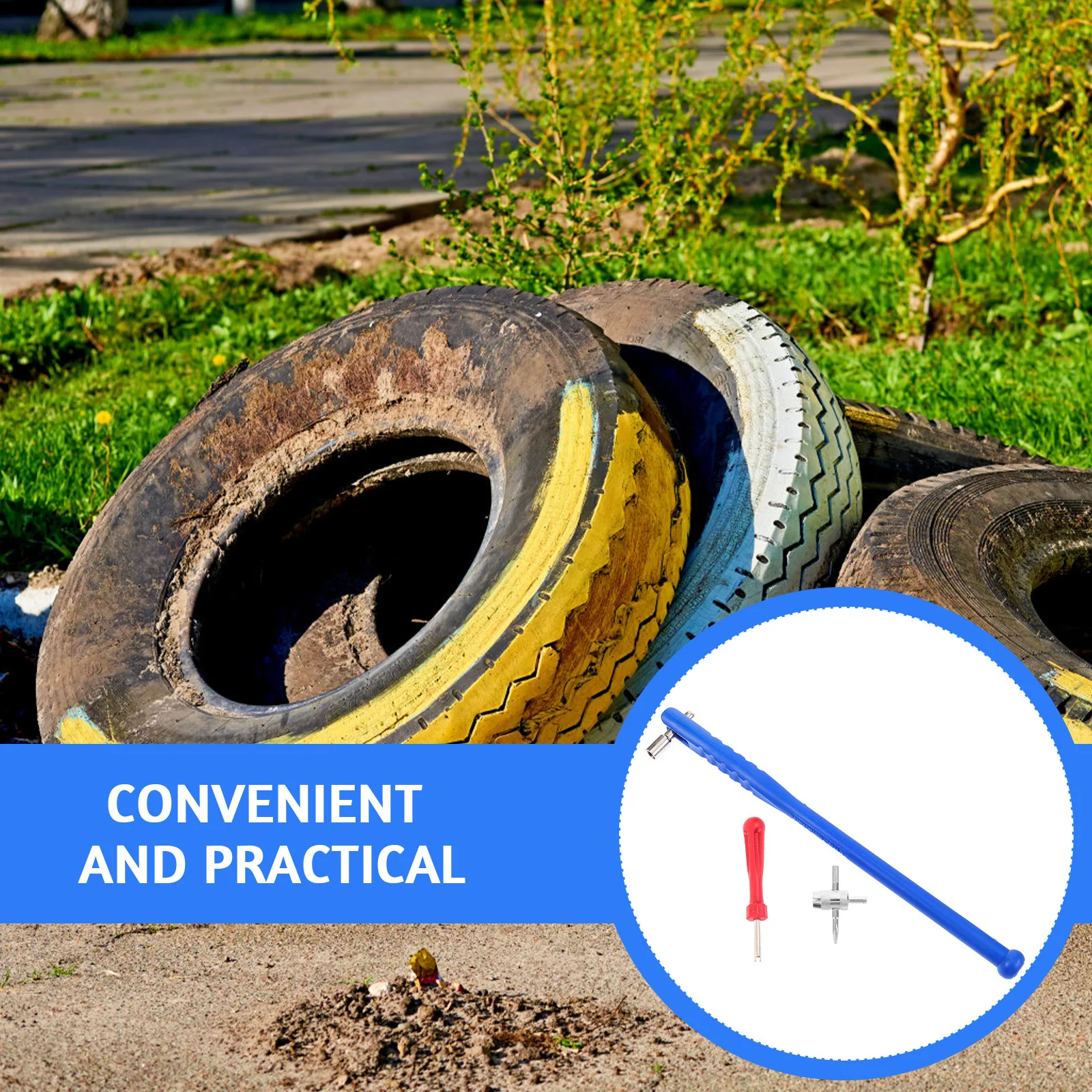 

1Set Valve Stem Remover Tool Set High Durability Plastic Tire Stem Installation Tool for Auto Bike Valve Maintenance