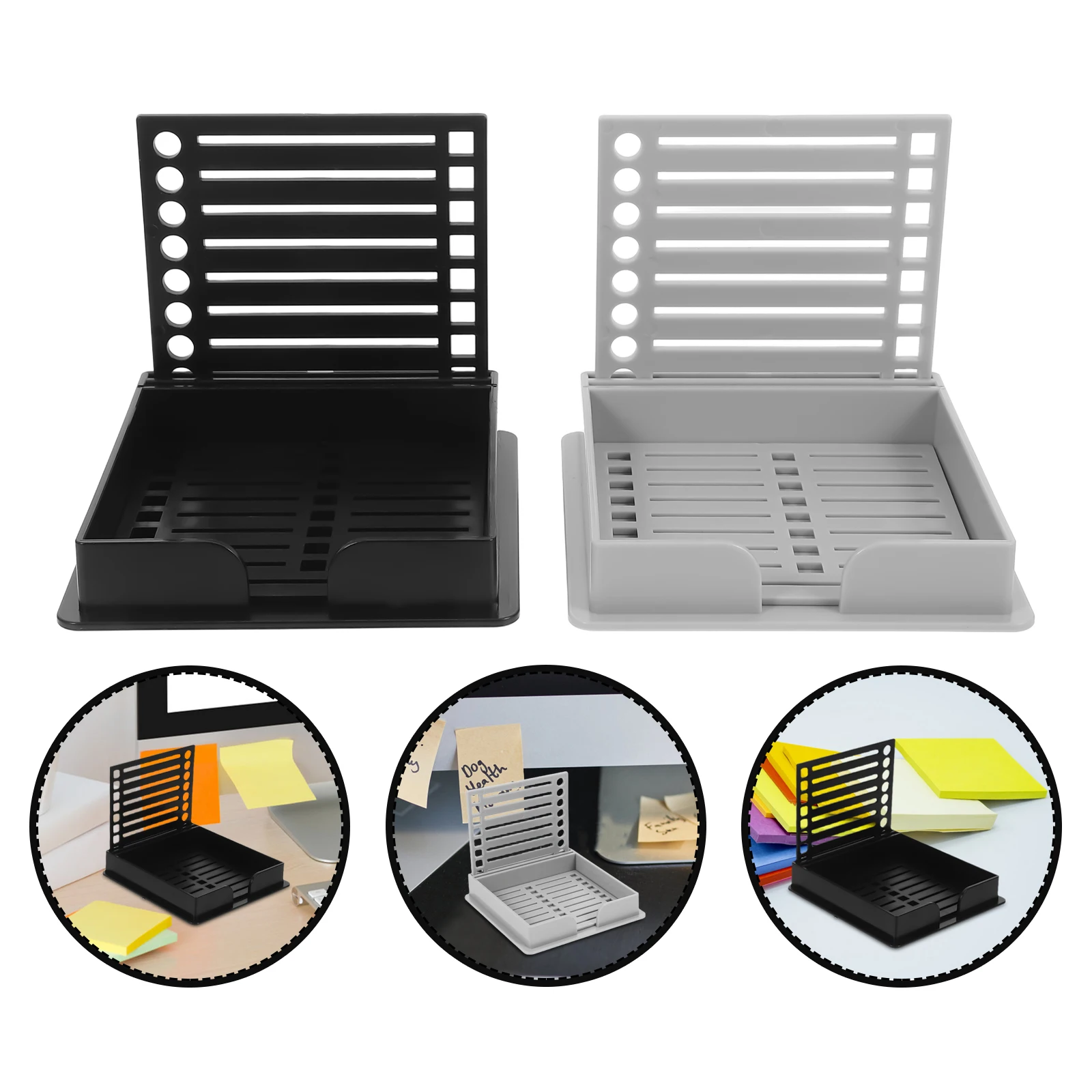 

2pcs Organizer Multifunctional Memo Holder For Desk Desktop Notepad Holder For Teachers Office Stationery