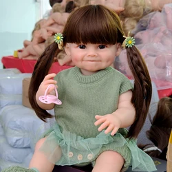 NPK 55CM Full Body Soft Silicone Reborn Toddler Doll Raya Lifelike Soft Touch High Quality Doll Gifts for Children