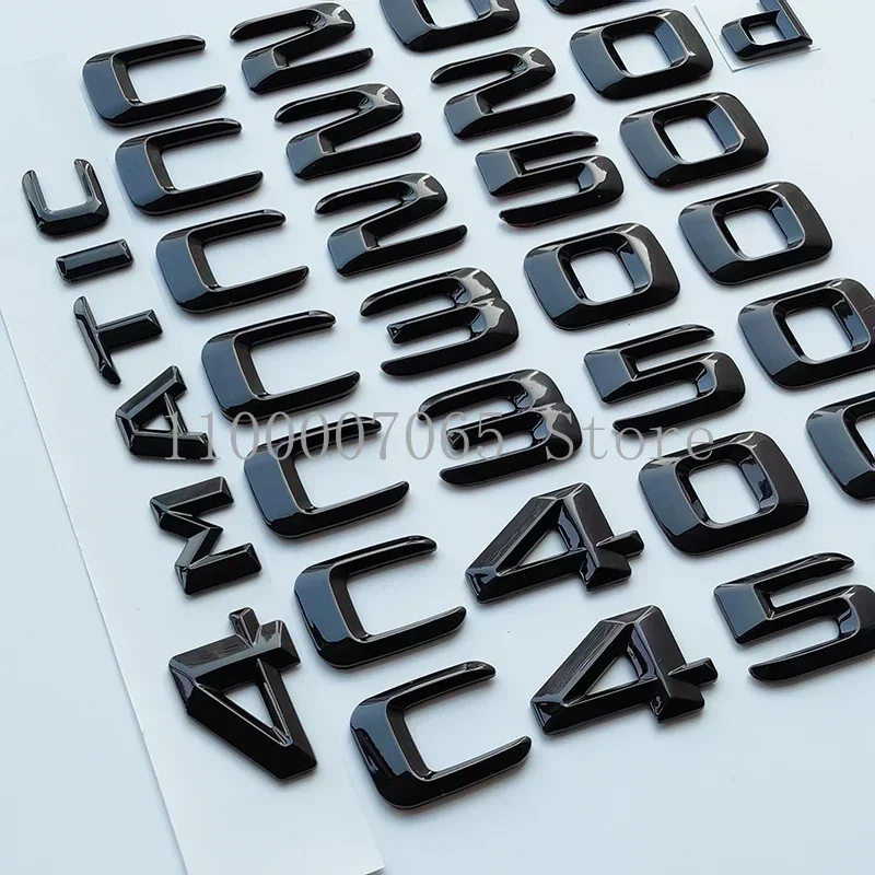 2015 Glossy Black 3D Letters C180 C200 C250 C300 C400 C220d C250d 4Matic ABS Emblem W204 W205 Car Trunk Nameplate Logo Sticker