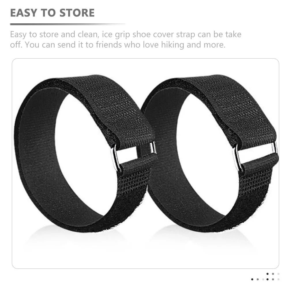 

4 Pairs Non-Slip Shoe Grippers Ice Grippers Strap For Winter Outdoor Sports Adjustable Detachable Portable Climbing Accessories