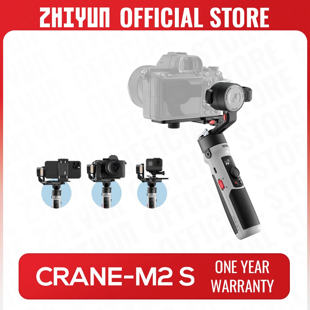 ZHIYUN Official CRANE M2S 3-Axis Mirrorless Cameras Gimbal Handheld Stabilizer for Sony Canon Action Compact Camera iPhone 14