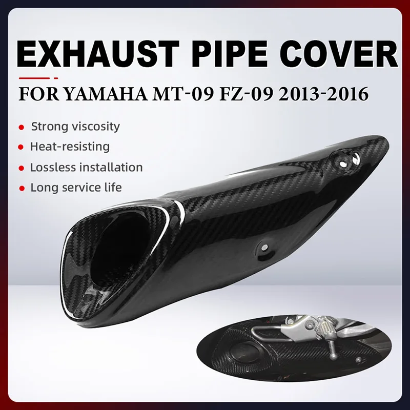 

Full Carbon Fiber Muffler Exhaust Pipe Cover For Yamaha MT09 FZ-09 MT-09 FZ09 2013 2014 2015 2016 Modified Exhaust Pipe Cover