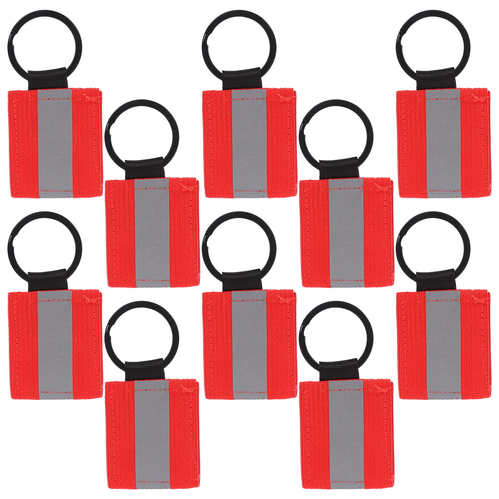 10 قطعة ملصقات سلسلة مفاتيح عاكسة مزدوجة الجوانب معدات السلامة حقيبة ظهر عاكسة علامات المعلقات المعلقة خفيفة الوزن ليلاً