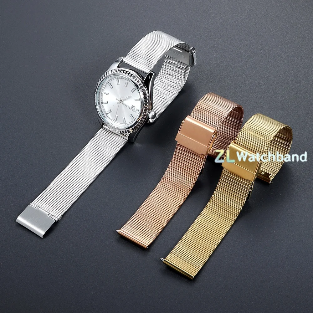 General Use Quick Release Watch Band Stainless Steel Bands 0.4 Mesh Milanese Strap Universal Watch Band 18mm 20mm 22mm Watchband