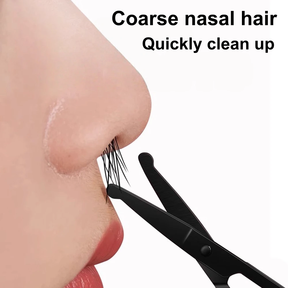 الفولاذ الدقة الأنف مقص عر تقريب المهنية مقص عر الوجه للحواجب اللحية الشارب أدوات التشذيب مع #3