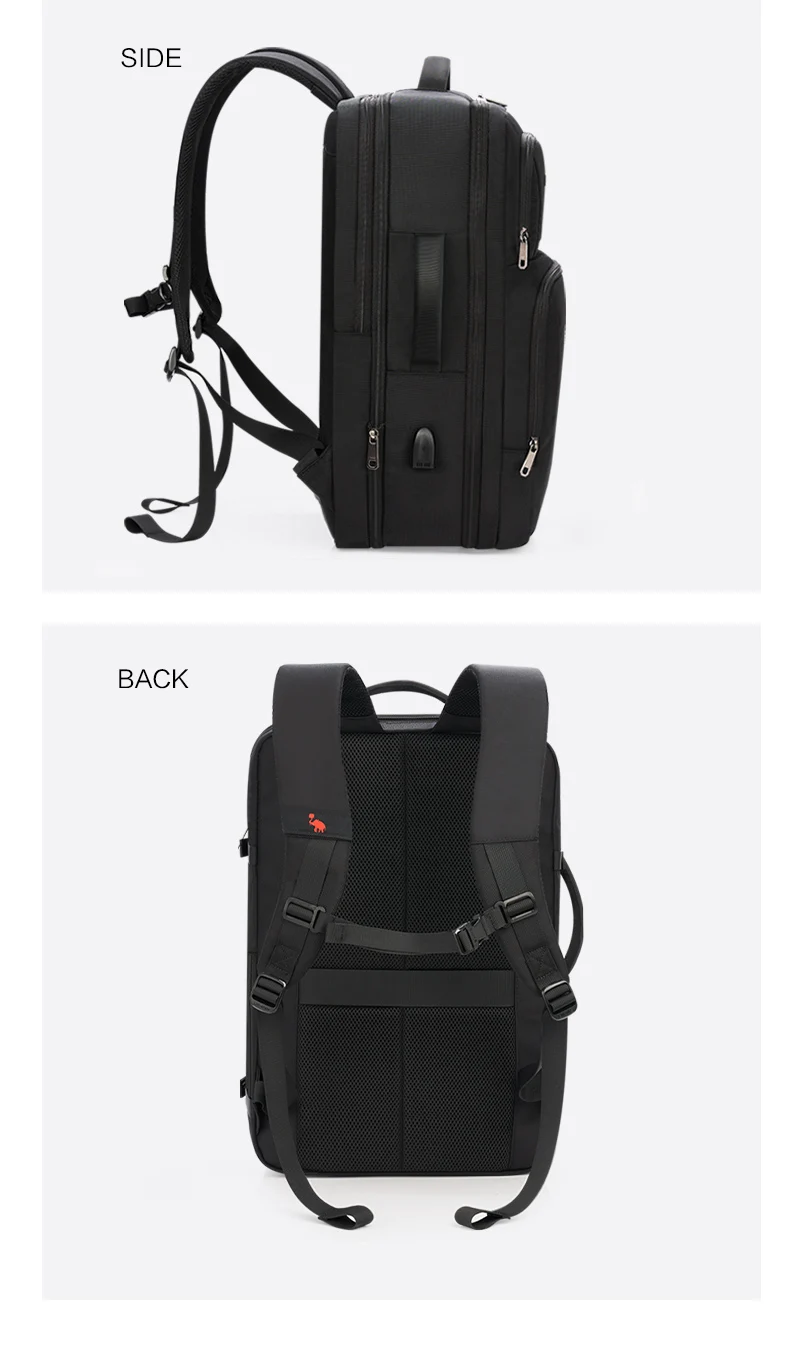 OIWAS Large Capacity Expandable Laptop Backpack USB Charging Port 17.3Inch Waterproof Business Travel Computer Bag for Men Women