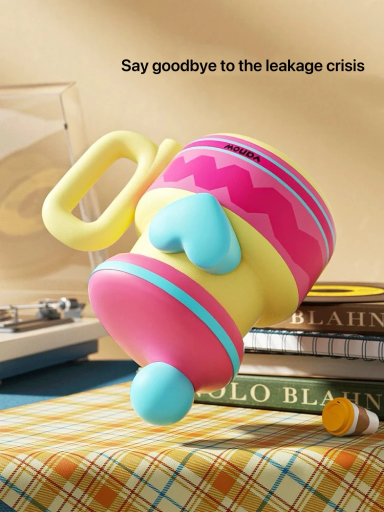 

Large-capacity thermos cup, ceramic inner tank with straw