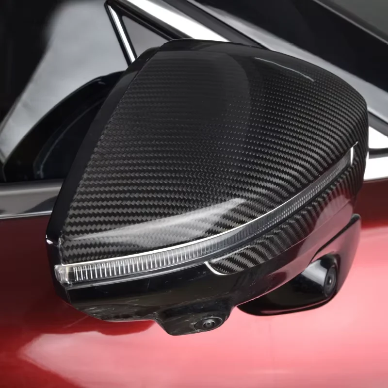For ZEEKR 001 2021-2024 Car Carbon Fiber Two-Piece Exterior Rearview Mirror Cover Side Mirror Cap Zeekr Car Accessor