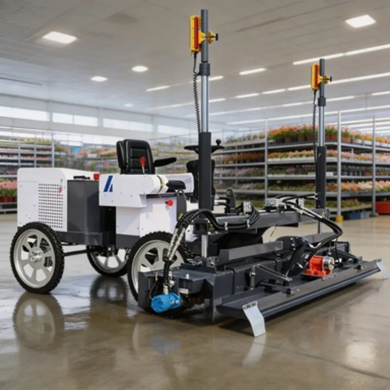 Hydraulic Laser Screed Concrete Floor Paving Machine Ride On Boom Screed for Supermarket Floor Construction Work Use