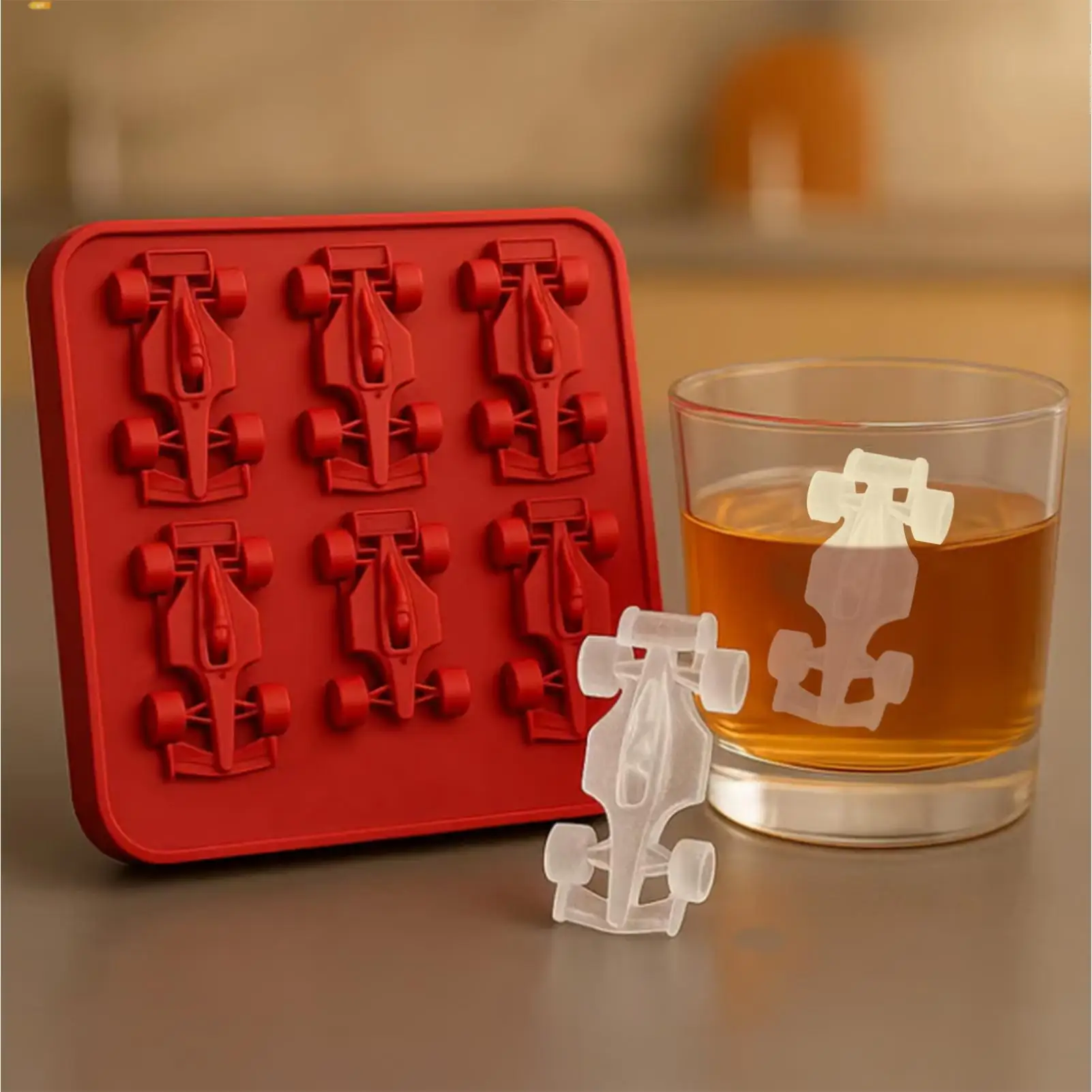 Silikon-Eiswürfelform mit Deckel, 6 Gitter, wiederverwendbare Gefrierschrankform, Autoform für Whisky, Cocktail, Wein, Saft, Kühlung, Küchenhelfer