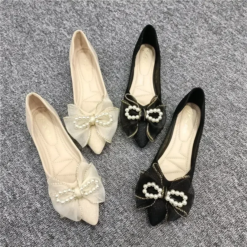 

Fashion Shoes for Women Fashion Pointed Shallow Mouth Single Shoes Sweet French Style Banquet Skirt Shoes Flats Slip on Loafers