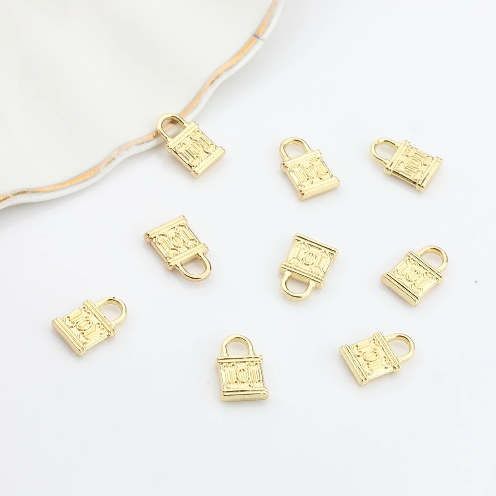 20pcs/lot Zinc Alloy  Metal Cute Mini 3D Lock Charms Pendant For DIY Jewelry Making Finding Accessories