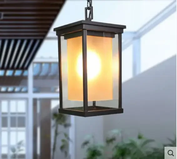 

European outdoor chandelier square chandelier waterproof courtyard villa community garden balcony aisle corridor lights