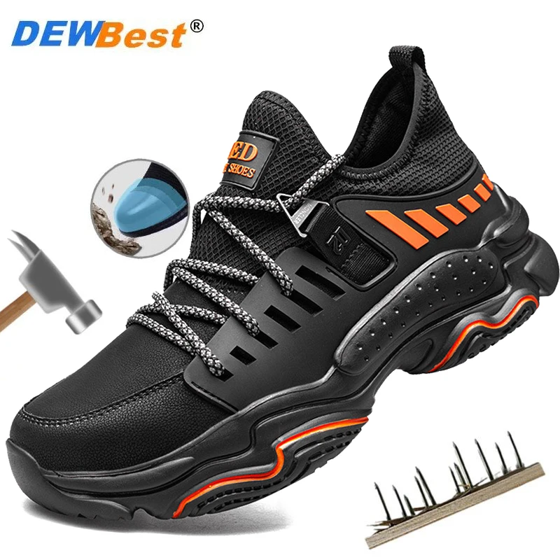 

New anti smash and anti stab safety shoes EVA lightweight and wear-resistant sole summer breathable protective work shoes