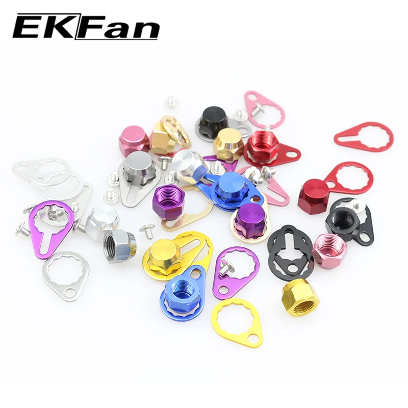 EKFan M7 M8 Alloy Nuts Locking Plate Gaskets For Fishing Reel Handle Spinning Wheel Baitcast Reels Parts DIY