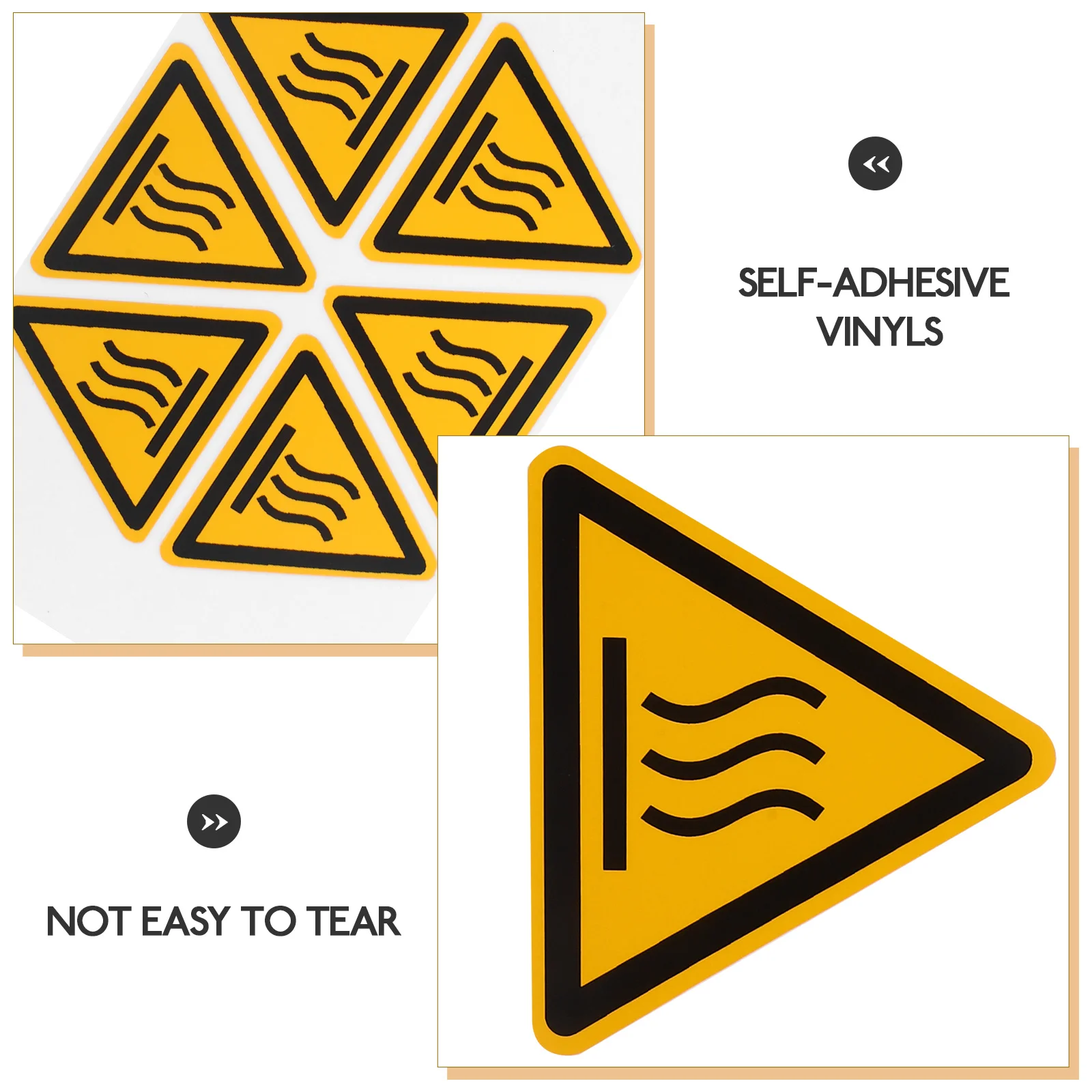 

6pcs Warning Labels High Temperature Stickers Do Not Touch Caution Hot Surface Decals Safety Signs For Equipment Scald Hazard