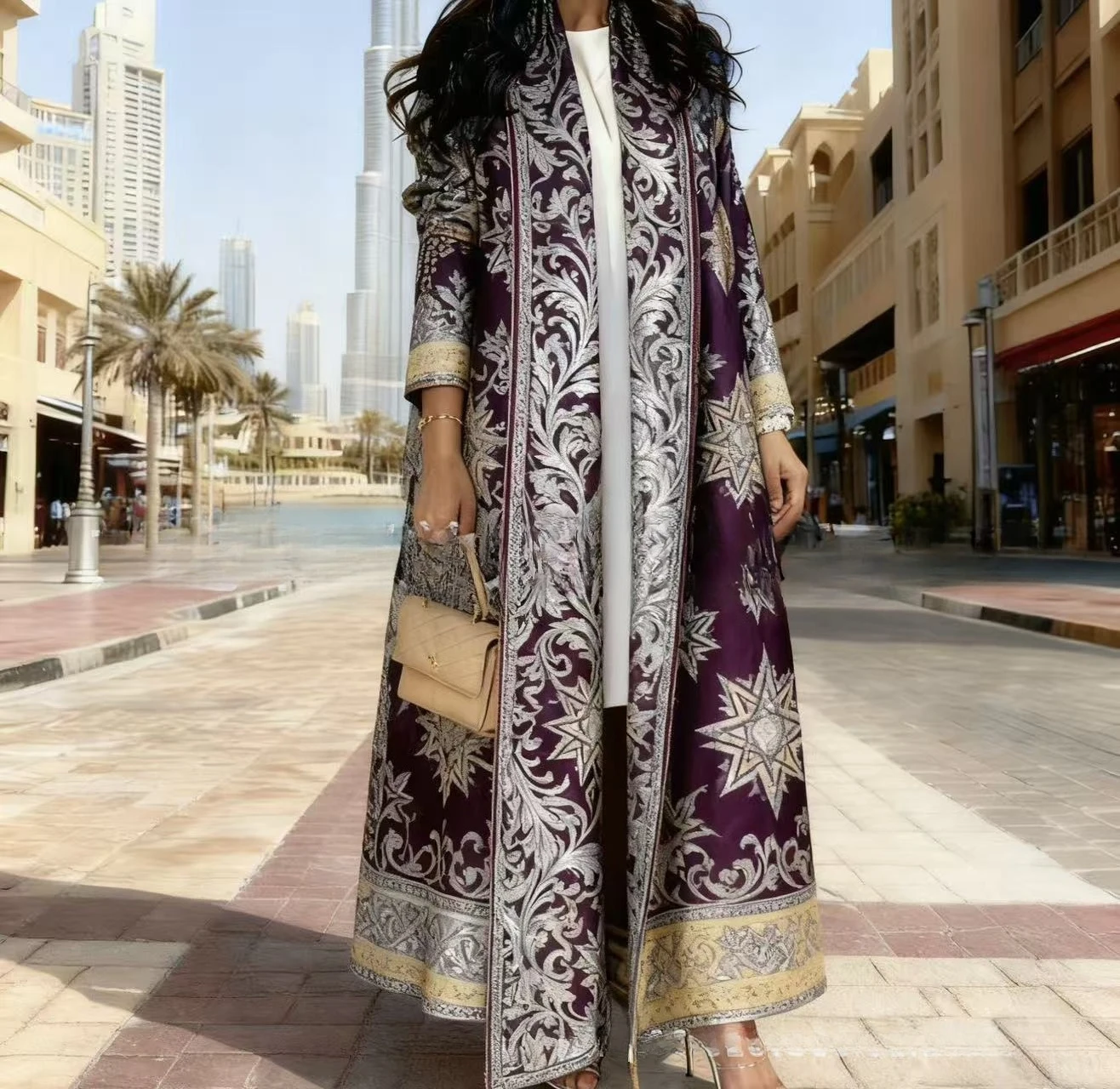 Miyake Pleated Muslim Robe Women's Clothing Spring and Autumn New Cape Foreign Trade Coat