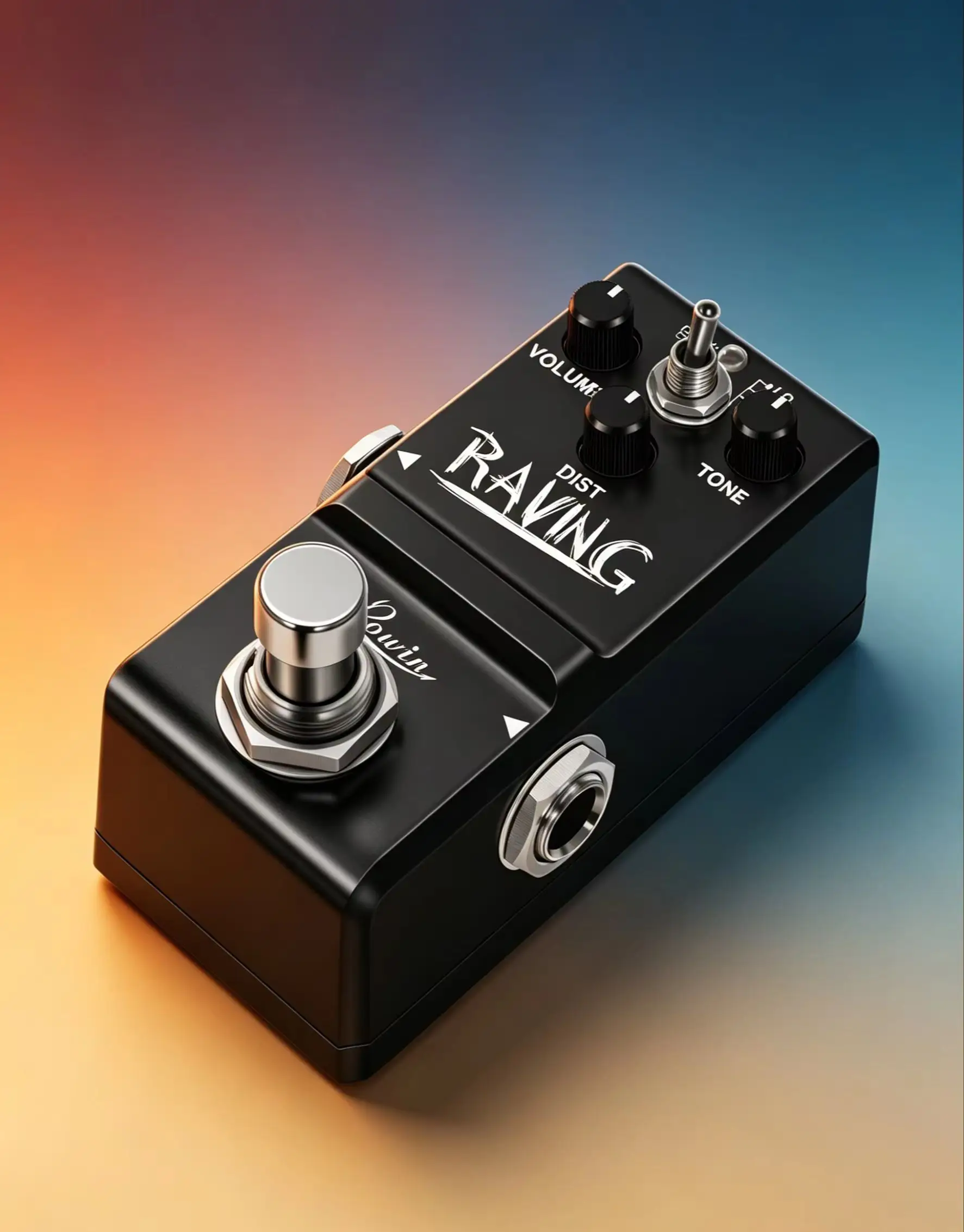 ROWIN LN-305 RAVING Mini Metal Distortion Pedal 3 Sound Modes True Bypass Guitar Effect